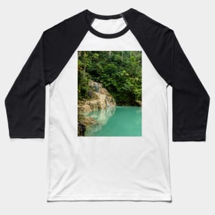 Rainforest waterfall with green lake Baseball T-Shirt